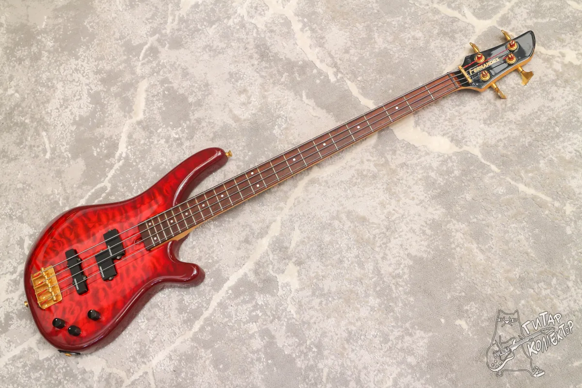 Fernandes FRB-42 Bass Quilted Red Burst