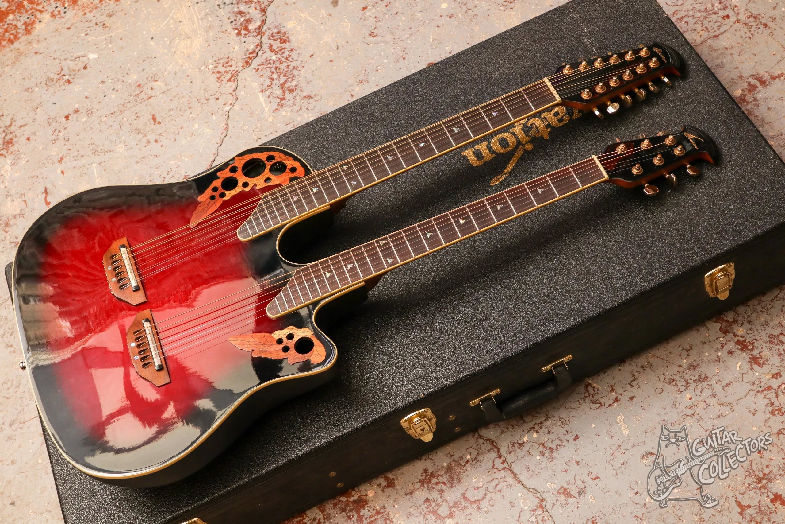 Ovation CSD225 Celebrity Double Neck Ruby Red Burst