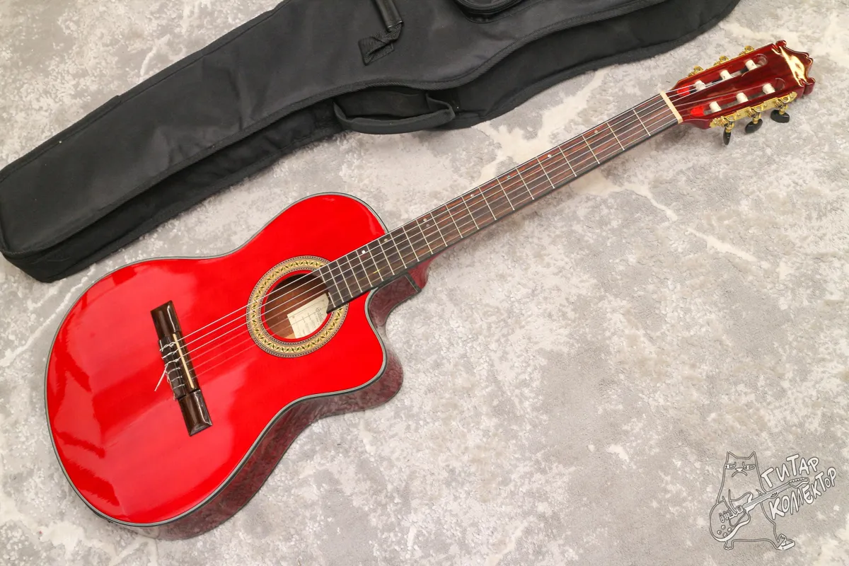 Ibanez GA37STCE Classical Guitar Transparent Red High Gloss