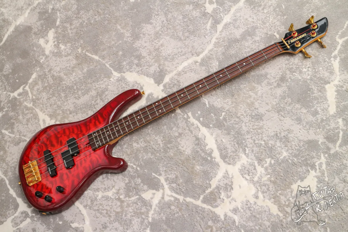 Fernandes FRB-42 Bass Quilted Red Burst