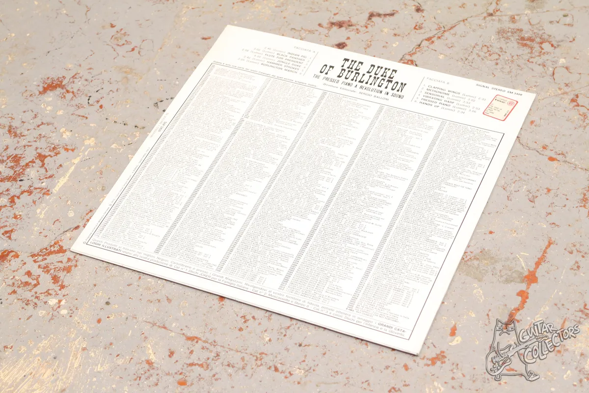 The Duke Of Burlington – The Pressed Piano: A Revolution In Sound LP Italy 1972 NM/NM